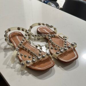 Jeffrey Campbell Jelly Sandals with Silver Studs